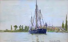 Un chasse-marée à l'ancre, vu par le peintre Claude Monet vers 1872.