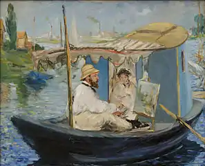 Monet dans son atelier, 1874, 50 × 64 cm, Munich, Neue Pinakothek