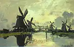 Claude Monet:Moulins à Westzijderveld, 1871, collection particulière