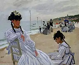 Sur la plage à Trouville par Claude Monet, 1870-1871.