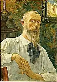 Homme à la chemise bleue ou Portrait de l'artiste (1901), huile sur carton, Paris, musée d'Orsay.