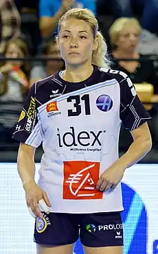 Monika Rajnohová en octobre 2017sous le maillot du Havre AC.