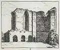 Plan architectural du château de Monmouth, impression en noir et blanc sur la gravure, 1801