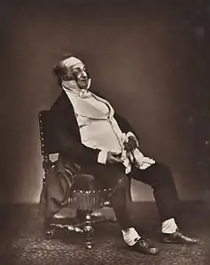 Henri Monnier dans le rôle de Monsieur Prudhomme (vers 1875).