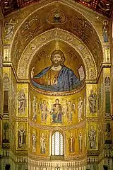 Mosaïque du Christ Pantocrator (XIIe s.) Abside de la Cathédrale de Monreale, Palerme, Sicile
