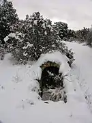 Aqueduc de Riens sous la neige.