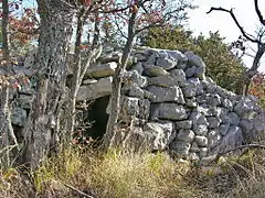 Cabane-abri dans le coin sud-est de l'enclos.