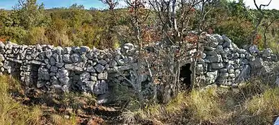 Apié à 6 loges dans le mur est de l'enclos contigu avec la cabane.