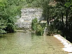 Capture des eaux de la Siagnole, barrage, chute, carrière romaine.