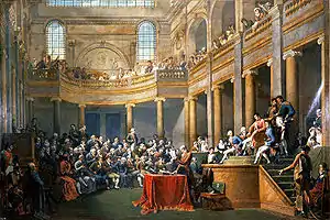 26 janvier 1802, la Consulte de la République cisalpine réunie en comices à Lyon pour décerner la présidence au Premier consul, Nicolas-André Monsiau, 1806-1808.