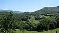 Vue sur le hameau d'Ussau depuis le village.