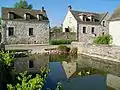 L'abreuvoir face au château, aujourd'hui un biotope hébergeant des amphibiens.