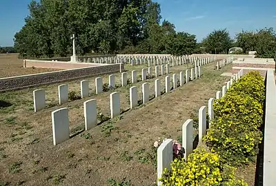 Le cimetière militaire britannique de Bernanchon.