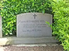Tombe de Colette Nys-Mazure.