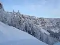 Les falaises de Piquemiette au petit matin en hiver.