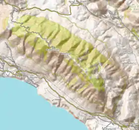 Carte topographique du mont Ainos.