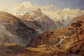 Le Mont Blanc, vue de Cormayeur, Vallé d'Aoste (1848)