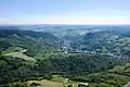 Salins-les-Bains depuis le belvédère du mont Poupet.