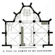 Plan du chœur et du sanctuaire,