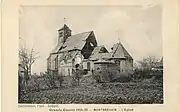 Ruines de l'église détruite lors des combats d'octobre 1917.