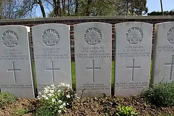 Tombes de soldats du 24è Bataillon d'infanterie australienne.