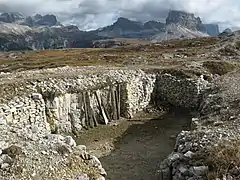 Tranchée datant de la Première Guerre mondiale.