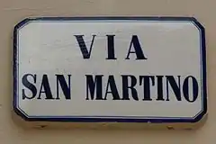 Plaque de la rue San Martino