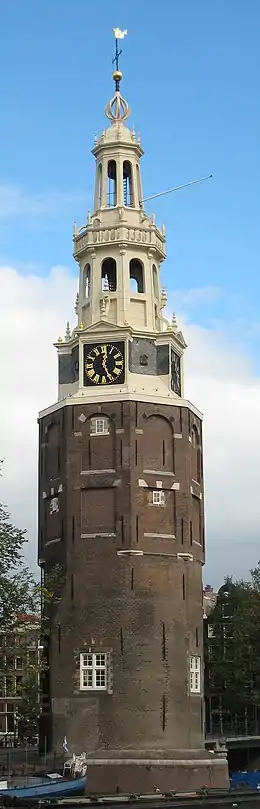 La tour Montelbaanstoren à Amsterdam
