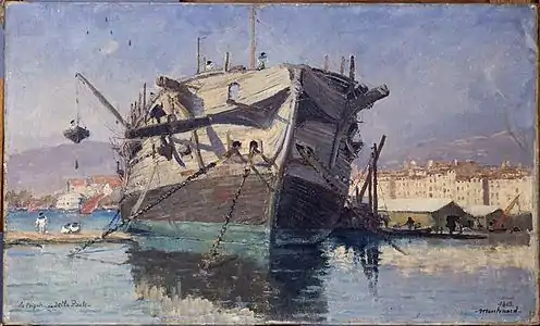 La belle poule dans le port de Toulon (1883), Paris, musée de l'Armée.