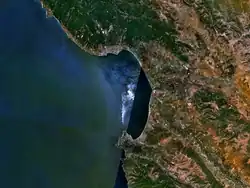 Image satellite de la baie de Monterey.