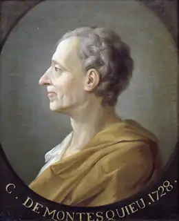 Portrait de Montesquieu en buste de profil romain