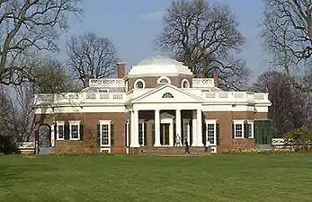 Monticello, la villa de Jefferson en Virginie.