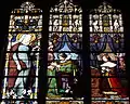 Vitrail représentant Henri II de Montmorency et Marie Félicie des Ursins de l'église Collégiale Saint-Martin réalisé d'après les dessins d'Ehrmann