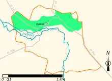 Vue d'une carte indiquant les routes d'une commune