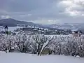 Monts du lyonnais : Village de Montrottier sous la neige