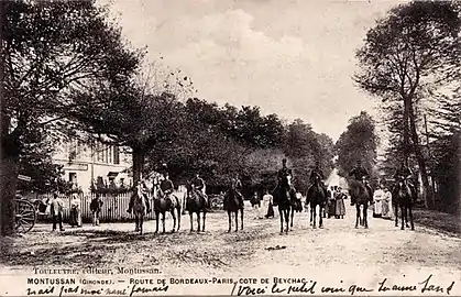 Route de Bordeaux-Paris, côte de Beychac (1900-1920).