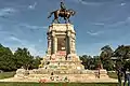 Le monument tagué par des slogans liés au mouvement Black Lives Matter en 2020.