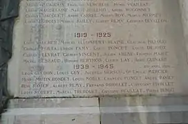 Mention du Docteur Émile Mercier sur le monument aux morts de Nantua.