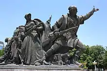 Photographie du monument aux Libérateurs de Skopje