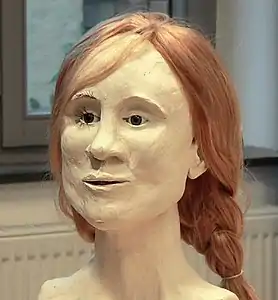 La reconstruction du visage avec les cheveux roux
