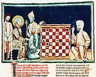 Alphonse X. Livre sur le jeu d'échecs, les dés et le trictrac. Les Maures jouent aux échecs, 1283