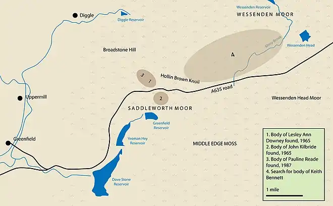 Une carte montrant les régions où les corps de trois enfants ont été retrouvés