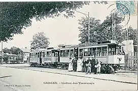 Rame des tramways électriques au terminus de Gargan (Chemins de fer nogentais).