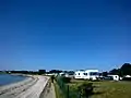 La plage du Drehen et le camping (limite sud de Saint-Pierre-Quiberon).