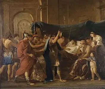 La Mort de Germanicus d'après Nicolas Poussin (1859), Paris, musée Gustave-Moreau.