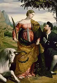 Ste Justine et un dévotv. 1530, Naples