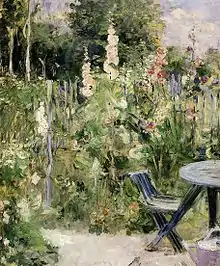 Roses trémières par Berthe Morisot, 1884.