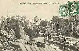 La boulangerie en reconstruction vers 1925