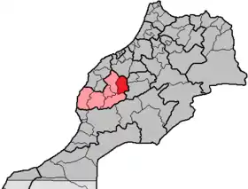 Localisation de Province d'El Kelaâ des Sraghna