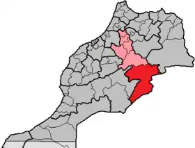 Localisation de Province d'Errachidia اقليم الرشيدية